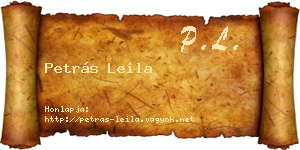 Petrás Leila névjegykártya